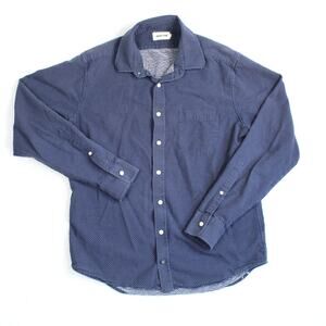 Taylor Stitch Button Up Shirt Mens 42 Large Blue Long Sleeve Preppy Micro Dot
